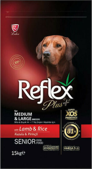Reflex Plus Adult Medium/Large 15kg Dry Food for Adult Medium & Large Breed Dogs with Lamb and Rice