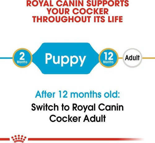 Royal Canin Cocker Puppy 3kg Trockenfutter für Welpen mittlerer Rassen mit Geflügel und Reis