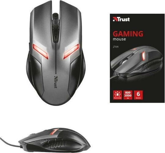 Trust Ziva Gaming Ποντίκι Γκρι