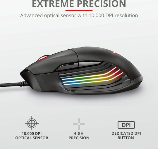 Trust GXT 940 Xidon RGB Gaming Ποντίκι 10000 DPI Μαύρο