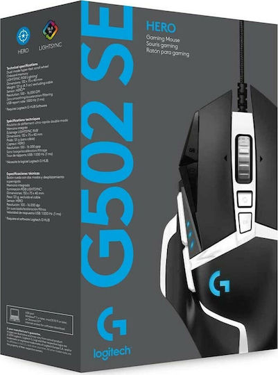 Logitech G502 Hero SE RGB Gaming Ποντίκι 16000 DPI Μαύρο