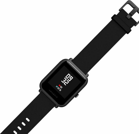 Amazfit Bip U 41mm Αδιάβροχο Smartwatch με Παλμογράφο (Μαύρο)