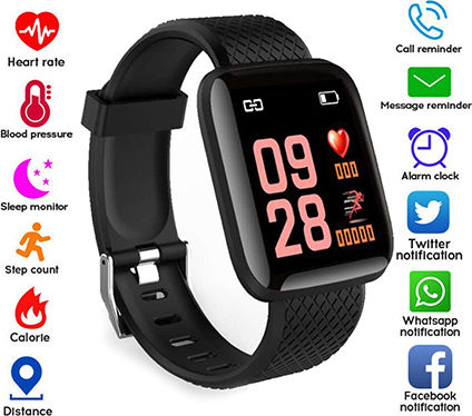 Y68 Smartwatch με Παλμογράφο (Μαύρο)