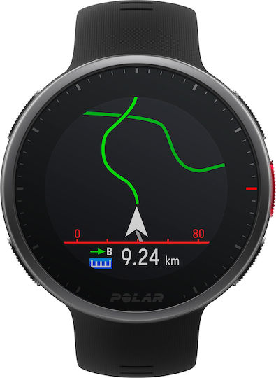 Polar Vantage V2 Aluminium 47mm Αδιάβροχο Smartwatch με Παλμογράφο (Μαύρο)