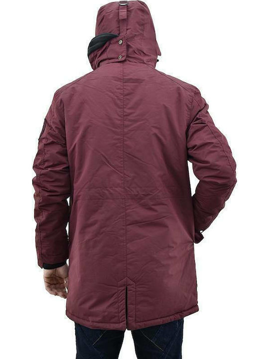 Ice Tech Men's Winter Parka Jacket Cherry