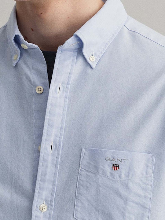 Long-sleeved Cotton Shirt Light Blue