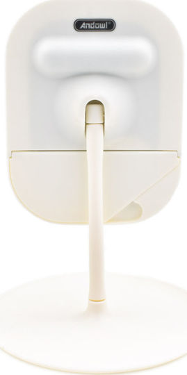 Andowl Makeup Mirror Tabletop with Light 14.4x15.3cm White
