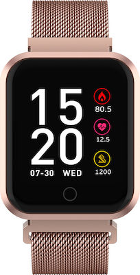 Forever ForeVigo SW-300 42mm Smartwatch με Παλμογράφο (Ροζ Χρυσό)