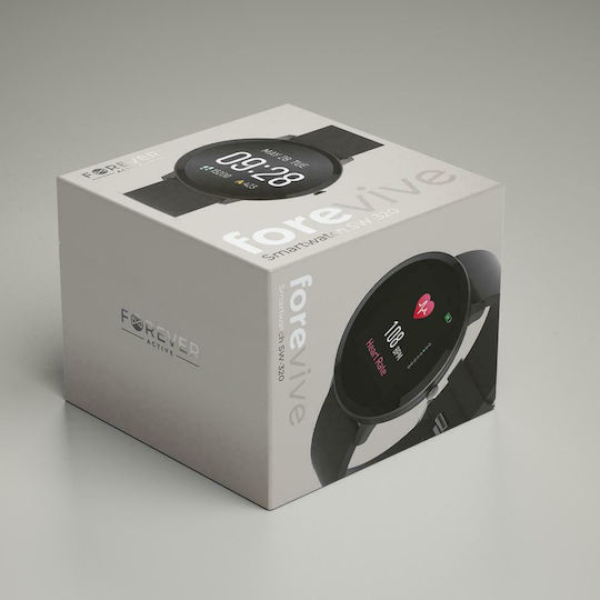 Forever ForeVive SB-320 43mm Smartwatch με Παλμογράφο (Μαύρο)