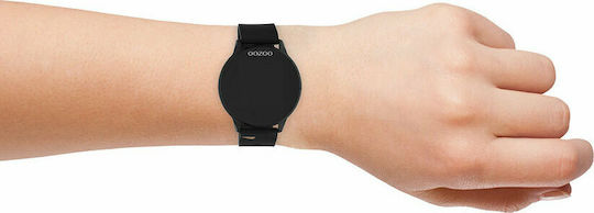 Oozoo Q00115 Stainless Steel 43mm Smartwatch με Παλμογράφο (Μαύρο)