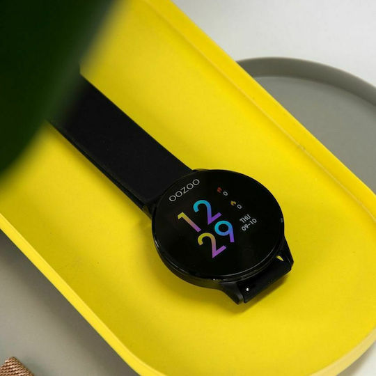 Oozoo Q00115 Stainless Steel 43mm Smartwatch με Παλμογράφο (Μαύρο)