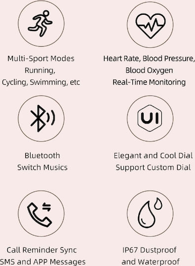 Awei H6 Smartwatch με Παλμογράφο (Μαύρο)