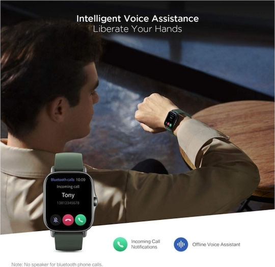 Amazfit GTS 2e Aluminium 43mm Αδιάβροχο Smartwatch με Παλμογράφο (Moss Green)