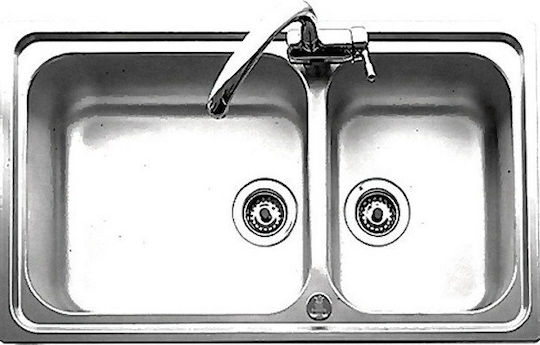 Apell Линеен 8520 Drop-In Кухненски Мивка Inox Гладко (Сатенено Покритие) Дължина 86xШирина 50см Сребрист