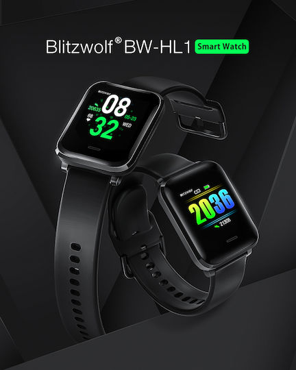 BlitzWolf BW-HL1 Waterproof Smartwatch with Heart Rate Monitor (Black)