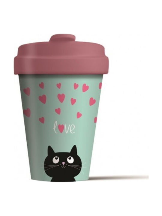 Chic Mic Kitty Love Becher Keramik mit Deckel Grün 400ml