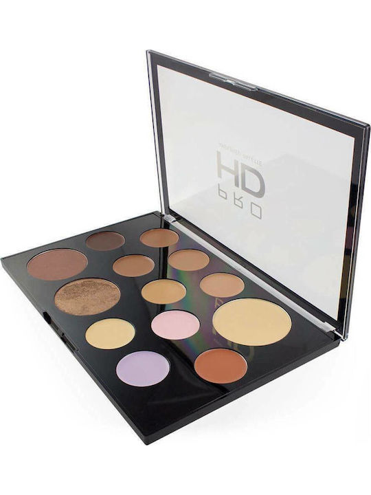 Revolution Beauty Pro HD Face Works Παλέτα Μακιγιάζ για Πρόσωπο & Μάτια Medium/Dark 27gr
