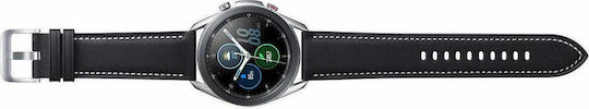 Samsung Galaxy Watch3 Stainless Steel 45mm Αδιάβροχο με Παλμογράφο (Mystic Silver)