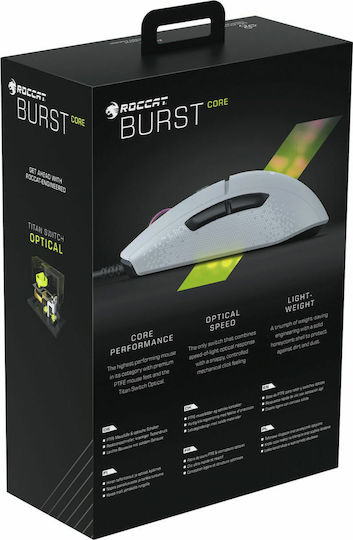 Roccat Burst Core RGB Gaming Gaming Maus 8500 DPI Weiß