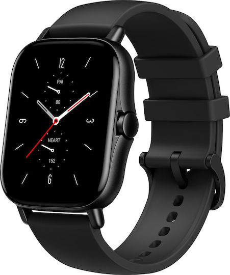 Amazfit GTS 2 Aluminium 43mm Αδιάβροχο Smartwatch με Παλμογράφο (Midnight Black)