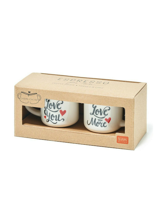 Legami Milano Love You Mug Ceramic White 50ml 2pcs