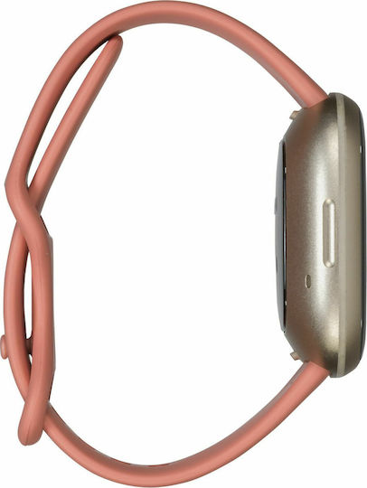 Fitbit Versa 3 Waterproof Smartwatch with Heart Rate Monitor (Pink Clay/Soft Gold Aluminum)