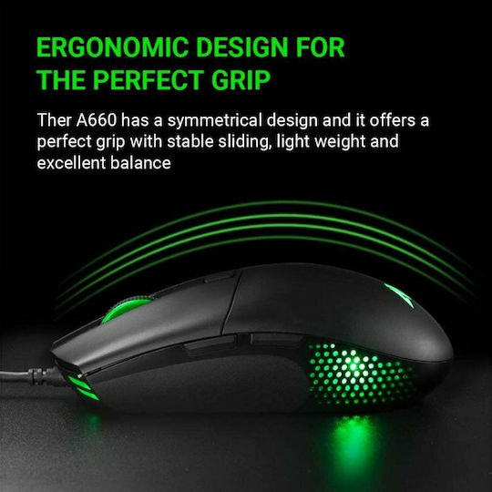 ABKONCORE A660 RGB Gaming Ποντίκι Μαύρο