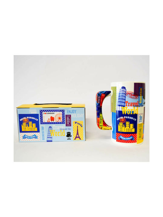 SP Souliotis Enjoy Holiday Cană din Porțelan Multicoloră 570ml