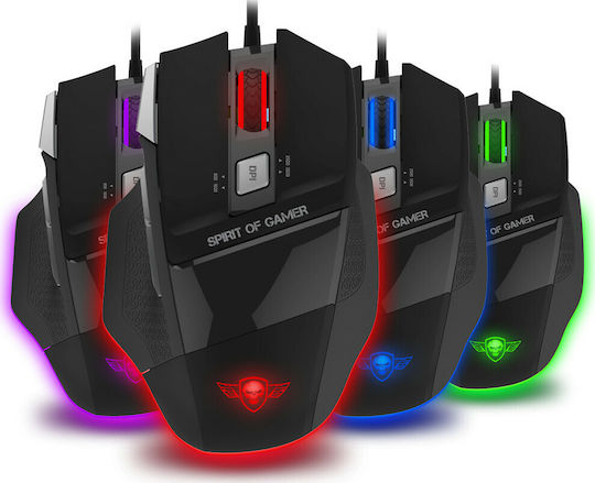 Spirit of Gamer PRO-M8 Light Edition Gaming Ποντίκι 3500 DPI Μαύρο
