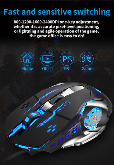 Aula Mountain S20 RGB Gaming Ποντίκι Μαύρο