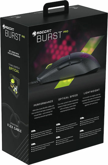 Roccat Burst Pro RGB Gaming Ποντίκι 16000 DPI Μαύρο