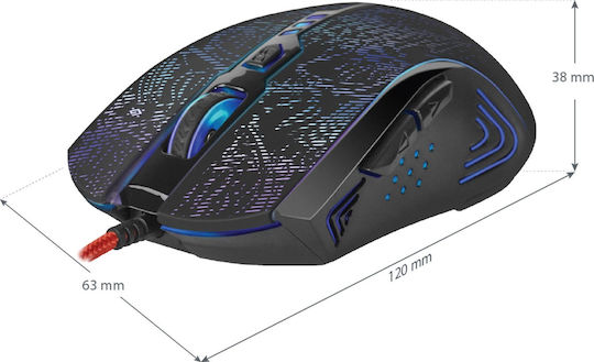 Defender Overlord GM-890 RGB Gaming Ποντίκι 3200 DPI Μαύρο