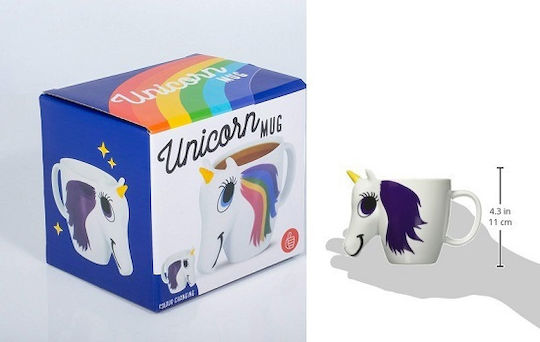 Thumbs Up Unicorn Промяна на топлината Чаша Керамично Бяла 300мл
