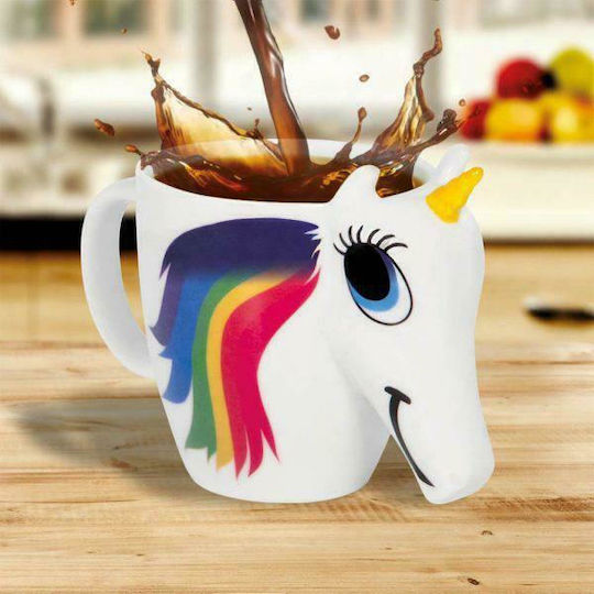 Thumbs Up Unicorn Промяна на топлината Чаша Керамично Бяла 300мл