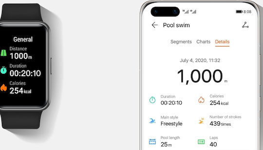 Huawei Watch Fit Waterproof with Heart Rate Monitor (Sakura Pink)