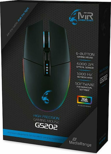 MediaRange MRGS202 RGB Gaming Mouse 4000 DPI Negru