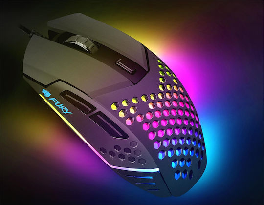Natec Fury Battler RGB Gaming Gaming Maus 6400 DPI Schwarz