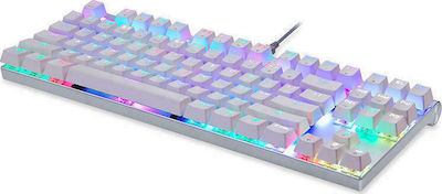 Motospeed CK101 Gaming Tastatur Tenkeyless mit Outemu Blau Schaltern und RGB-Beleuchtung (Griechisch) Weiß