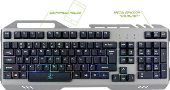 Rebeltec Discovery Gaming Πληκτρολόγιο με RGB φωτισμό (Αγγλικό US) Ασημί