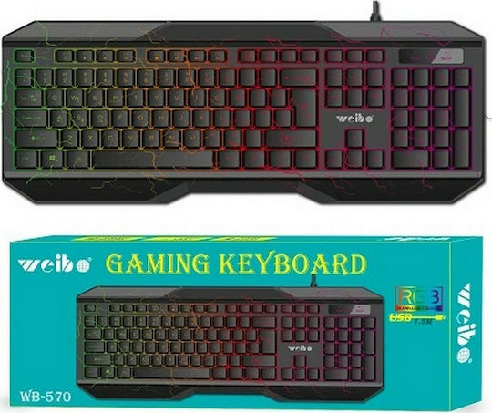 Weibo WB-570 Gaming Πληκτρολόγιο με RGB φωτισμό (Αγγλικό US)