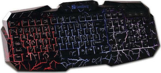 Sandberg Thunderstorm Гейминг Клавиатура с Подсветени клавиши (Английски UK) Черен