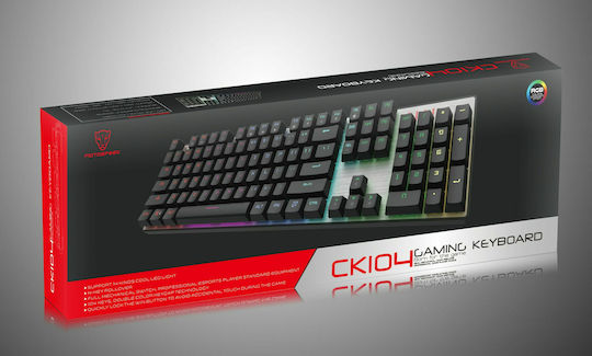 Motospeed Inflictor CK104 Gaming Μηχανικό Πληκτρολόγιο με Outemu Blue διακόπτες και RGB φωτισμό (Αγγλικό US) Κόκκινο