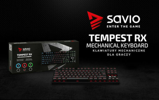 Savio Tempest RX Gaming Mechanical Keyboard Tenkeyless with Outemu Red switches and Illuminated keys (English US)