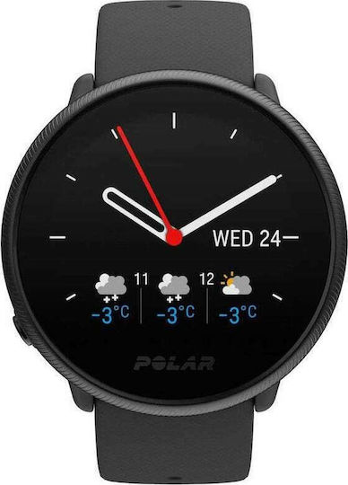 Polar Ignite 2 Stainless Steel 43mm Waterproof Smartwatch with Heart Rate Monitor (Black Pearl)