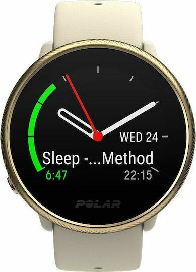 Polar Ignite 2 Stainless Steel 43mm Waterproof Smartwatch with Heart Rate Monitor (Champagne)