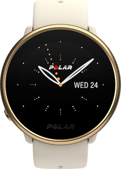 Polar Ignite 2 Stainless Steel 43mm Waterproof Smartwatch with Heart Rate Monitor (Champagne)