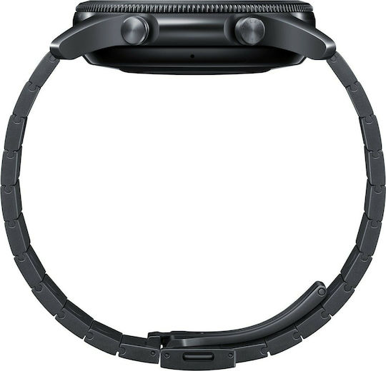 Samsung Galaxy Watch3 Titanium 45mm Αδιάβροχο με Παλμογράφο (Mystic Black)