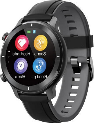 HiFuture HiWave Aluminium Smartwatch mit Pulsmesser (Schwarz)