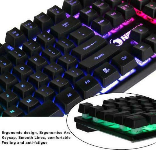 Weibo CMK-188 Σετ Gaming Πληκτρολόγιο με RGB φωτισμό & Ποντίκι (Αγγλικό US)