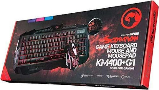 Marvo Combo KM400 & G1 Set Gaming Tastatur mit Beleuchtete Tasten & Maus (Englisch US)